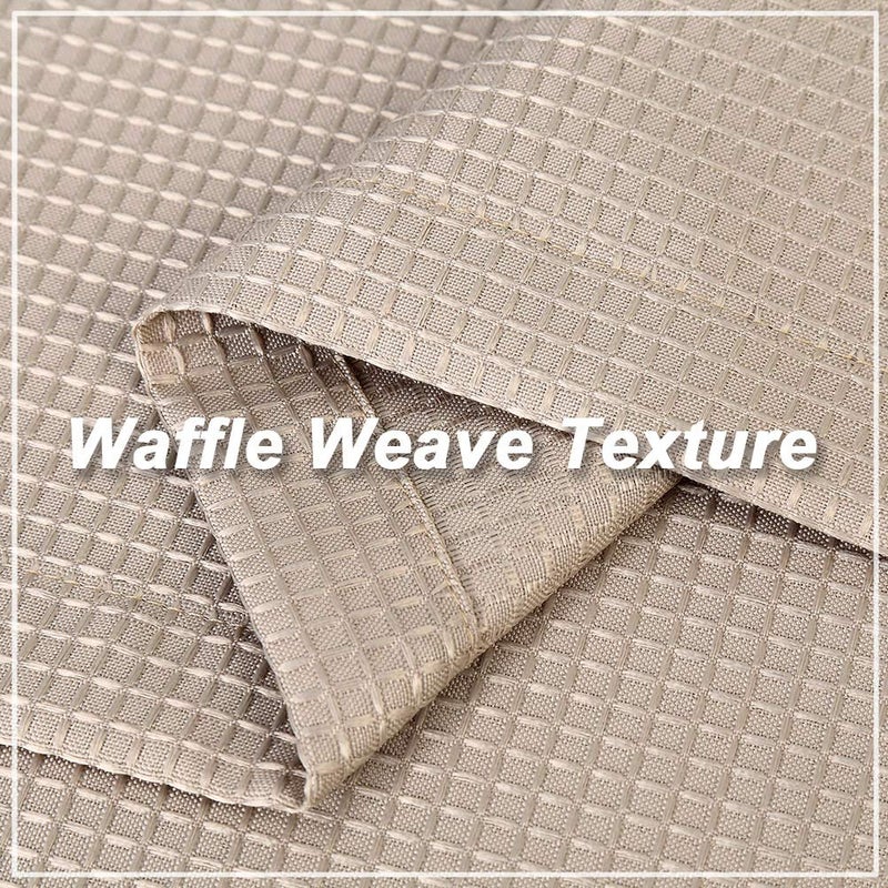 CAROMIO Valances for Kitchen, Waffle Woven Half Window Valance Curtains for Bathroom Windows Short Cafe Curtains, Plaza Taupe, 60x15 Inch - Image 4